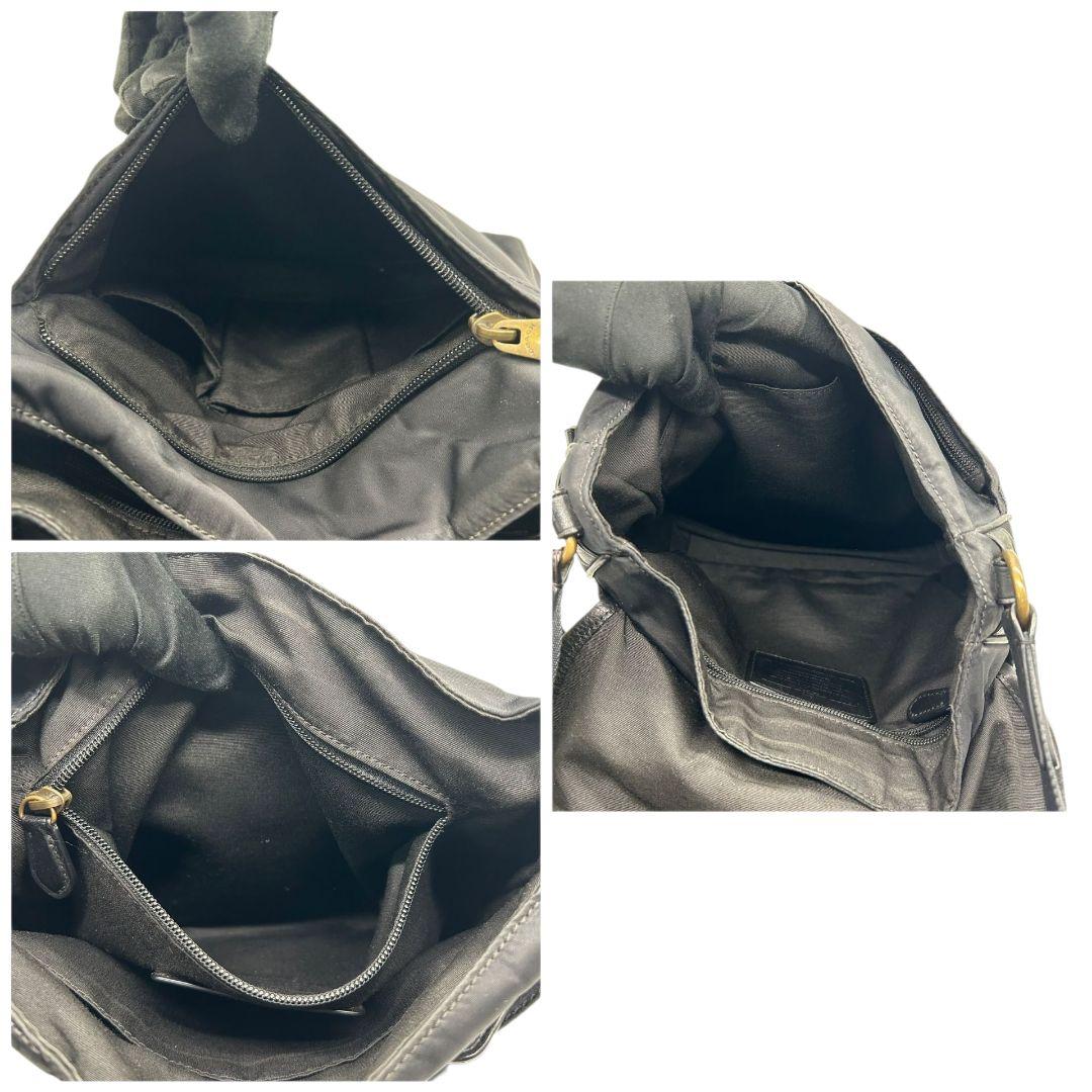 コーチ COACH ショルダーバッグ 黒 ブラック ヘリテージ フラップ メッセンジャー 斜め掛け可 ナイロン レザー 本革 ロゴタグ メンズ レディース ユニセックス