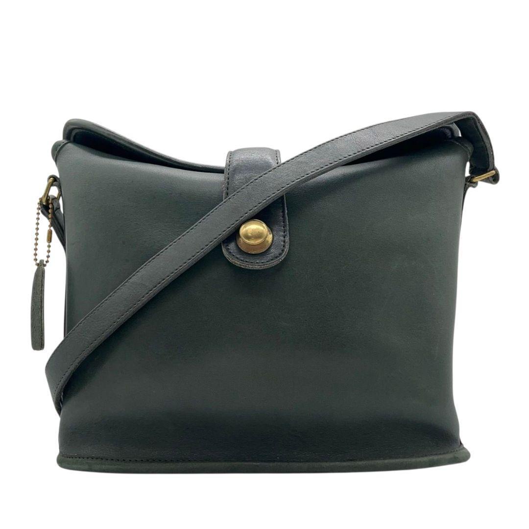 コーチ ショルダーバッグ 緑 オールドコーチ ターンロック レザー s46 本革 8122 斜め掛け可 自立可 グリーン ゴールド金具 ロゴタグ COACH ヴィンテージ クラシック