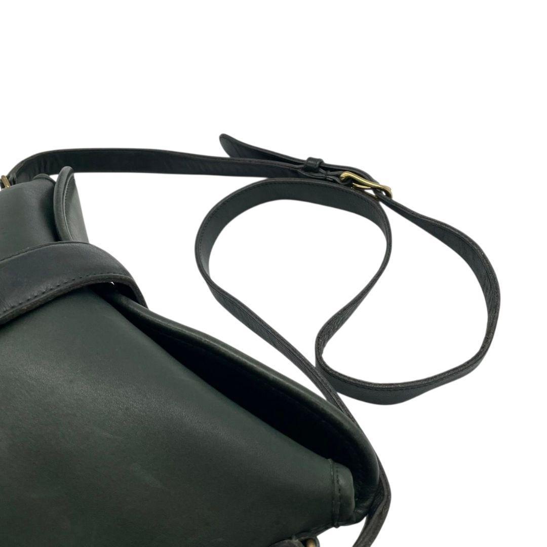 コーチ ショルダーバッグ 緑 オールドコーチ ターンロック レザー s46 本革 8122 斜め掛け可 自立可 グリーン ゴールド金具 ロゴタグ COACH ヴィンテージ クラシック