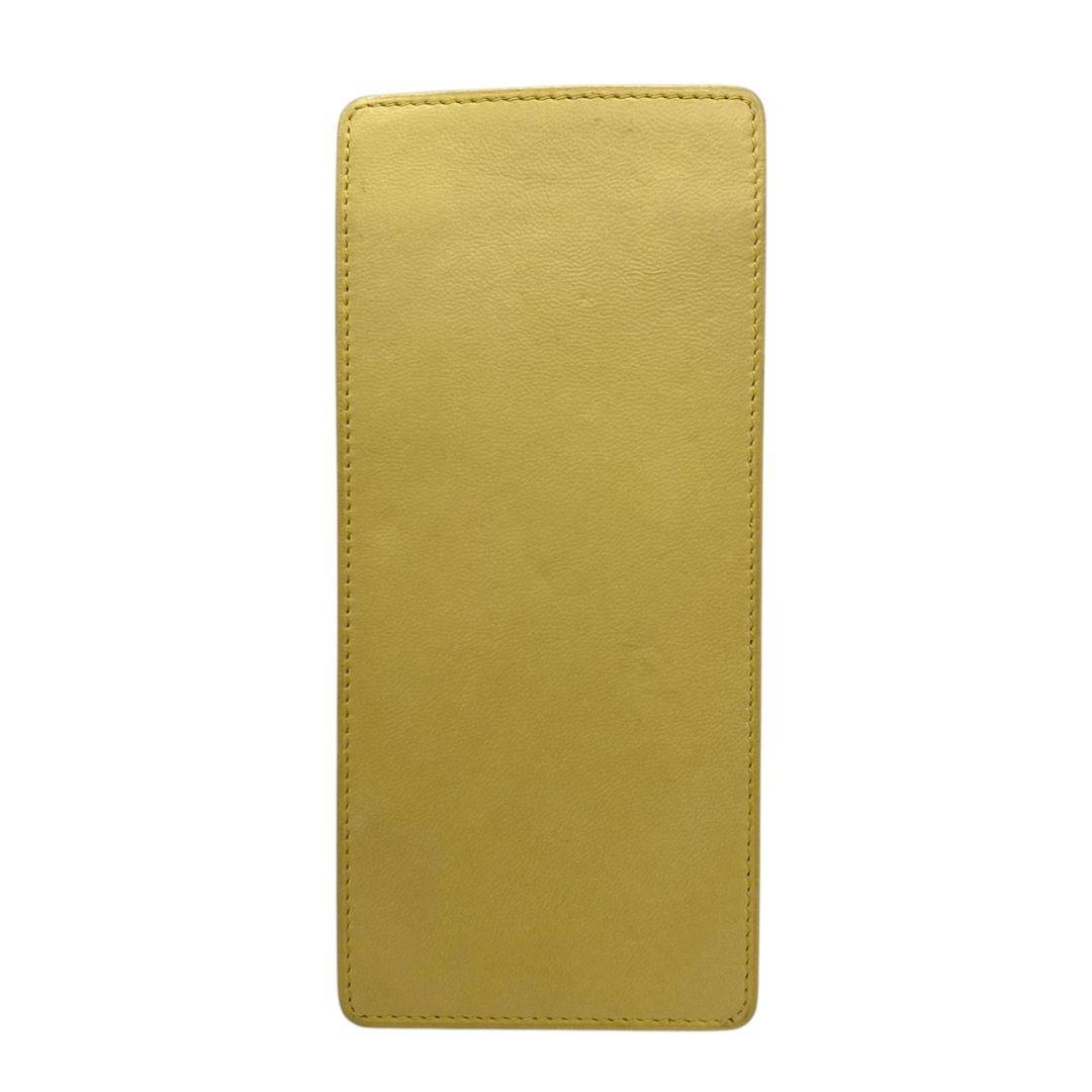 美品 ロエベ LOEWE 眼鏡ケース 黄 イエロー アナグラム レザー 本革 w3 小物入れ ポーチ 高級 ブランド レディース メンズ