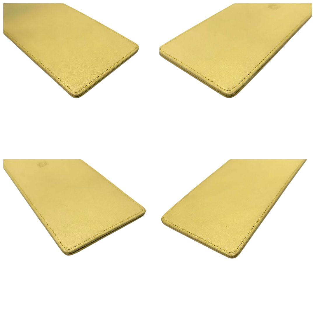 美品 ロエベ LOEWE 眼鏡ケース 黄 イエロー アナグラム レザー 本革 w3 小物入れ ポーチ 高級 ブランド レディース メンズ