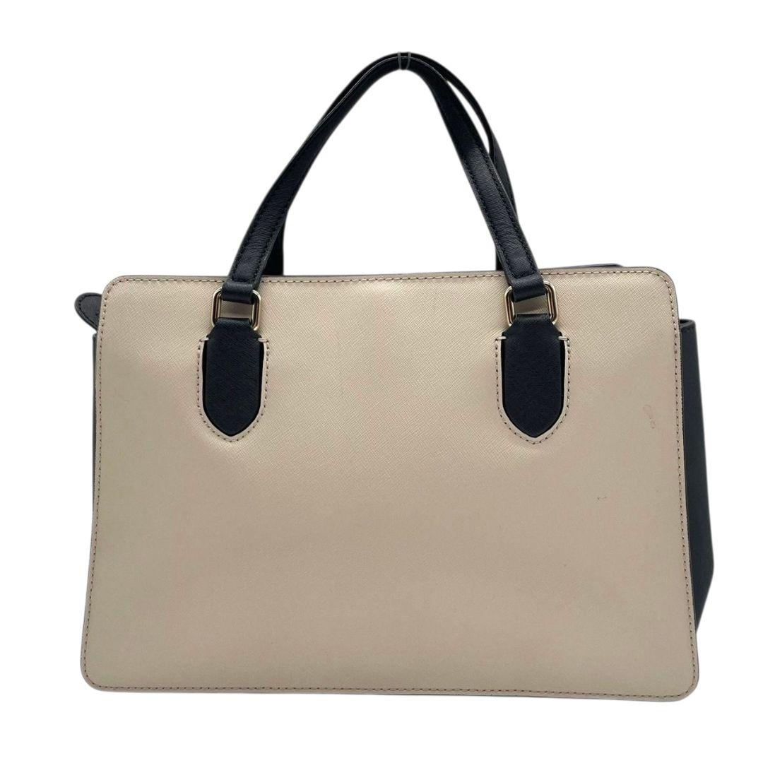 ケイトスペード　トートバッグ　グレー　バイカラー　2way　ハンドバッグ　レザー　u17　ショルダーバッグ　斜め掛け可　本革　グレージュ　ブラック　ゴールド金具　ロゴプレート　kate spade