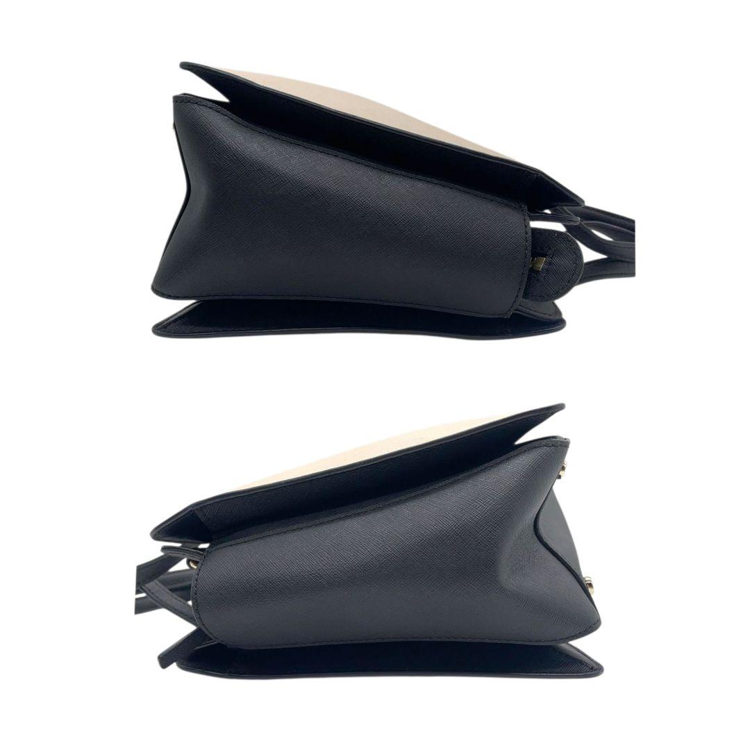 ケイトスペード　トートバッグ　グレー　バイカラー　2way　ハンドバッグ　レザー　u17　ショルダーバッグ　斜め掛け可　本革　グレージュ　ブラック　ゴールド金具　ロゴプレート　kate spade