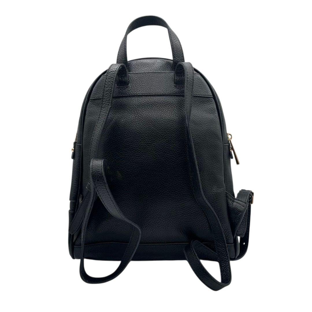 美品　マイケルコース　バックパック　黒　レザー　リアジップ　ロゴ　u10　本革　ゴールド金具　リュックサック　ブラック　MICHAEL KORS　オシャレ　本物保証　鑑定済