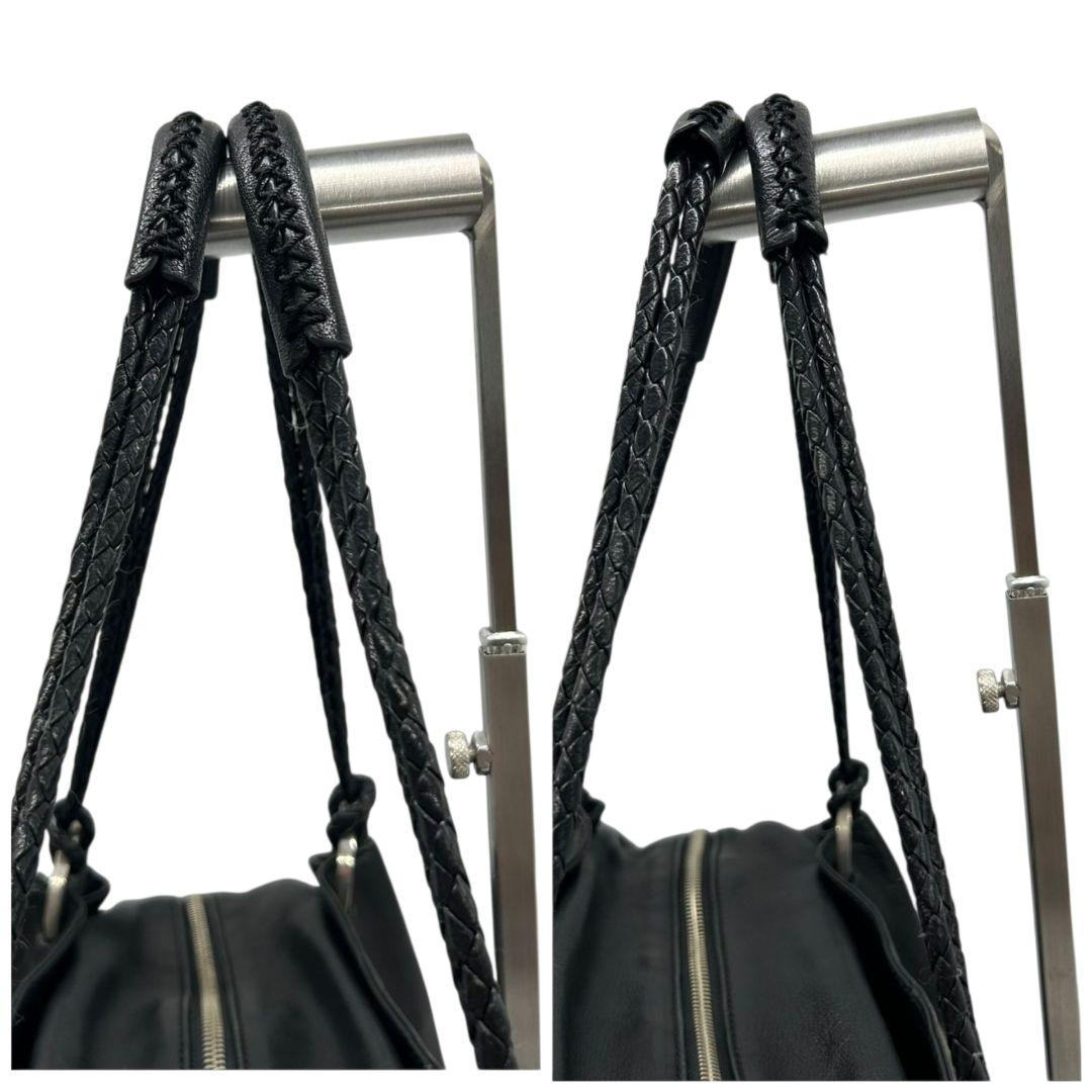 アンテプリマ　ハンドバッグ　黒　スタッズ　ワンショルダー　編み込み　本革　トートバッグ　レザー　A4収納　肩掛け可　肩かけ可　ブラック　シルバー金具　ANTEPRIMA　s39