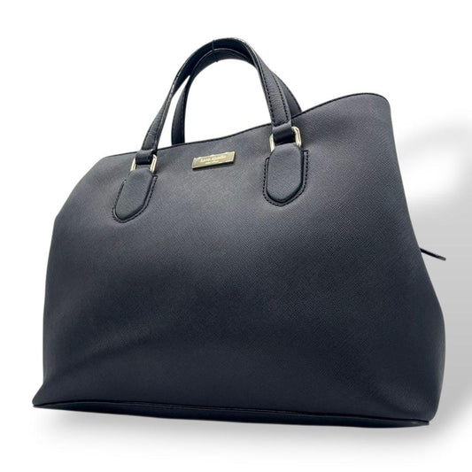 ケイトスペード ハンドバッグ ローレルウェイ エヴァンジェリー サッチェル 黒 レザー u10 トートバッグ ブラック ゴールド金具 本革 Kate spade