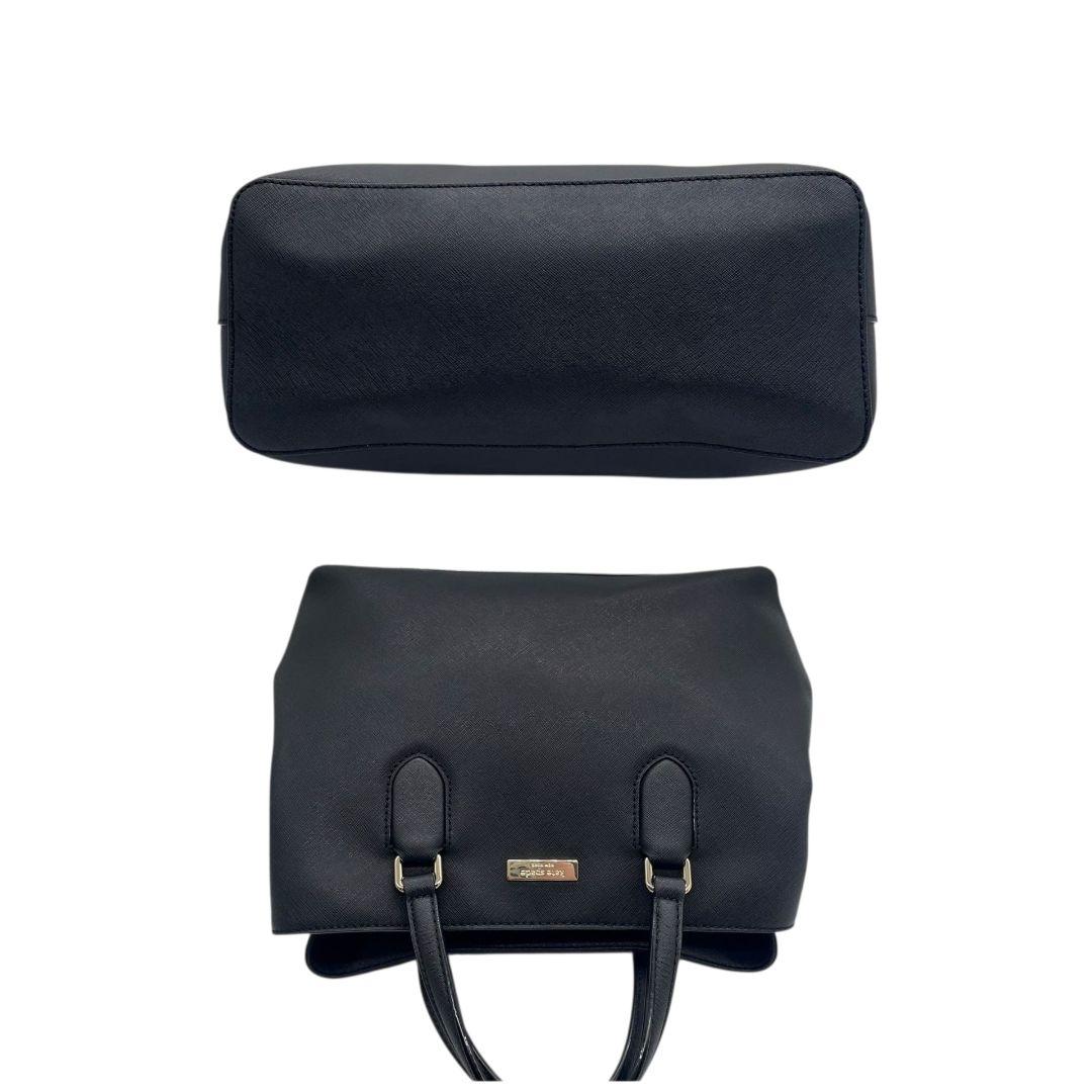 ケイトスペード ハンドバッグ ローレルウェイ エヴァンジェリー サッチェル 黒 レザー u10 トートバッグ ブラック ゴールド金具 本革 Kate spade