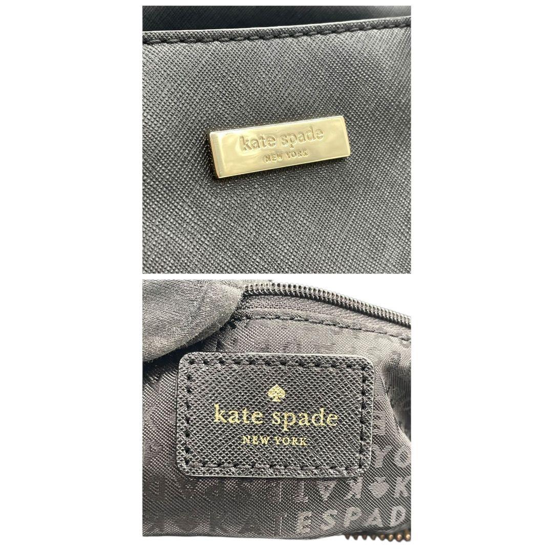 ケイトスペード ハンドバッグ ローレルウェイ エヴァンジェリー サッチェル 黒 レザー u10 トートバッグ ブラック ゴールド金具 本革 Kate spade