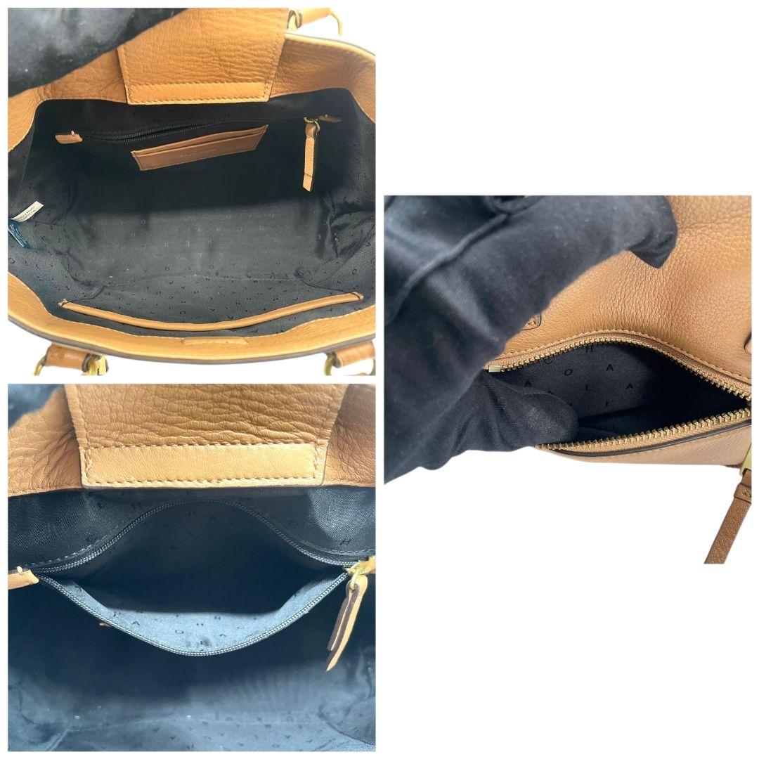 コールハーン ハンドバッグ 茶 ブラウン 編み込み 2way 斜め掛け可 ショルダーバッグ トートバッグ レザー 本革 ゴールド金具 s22 COLE HAAN 高級 おしゃれ