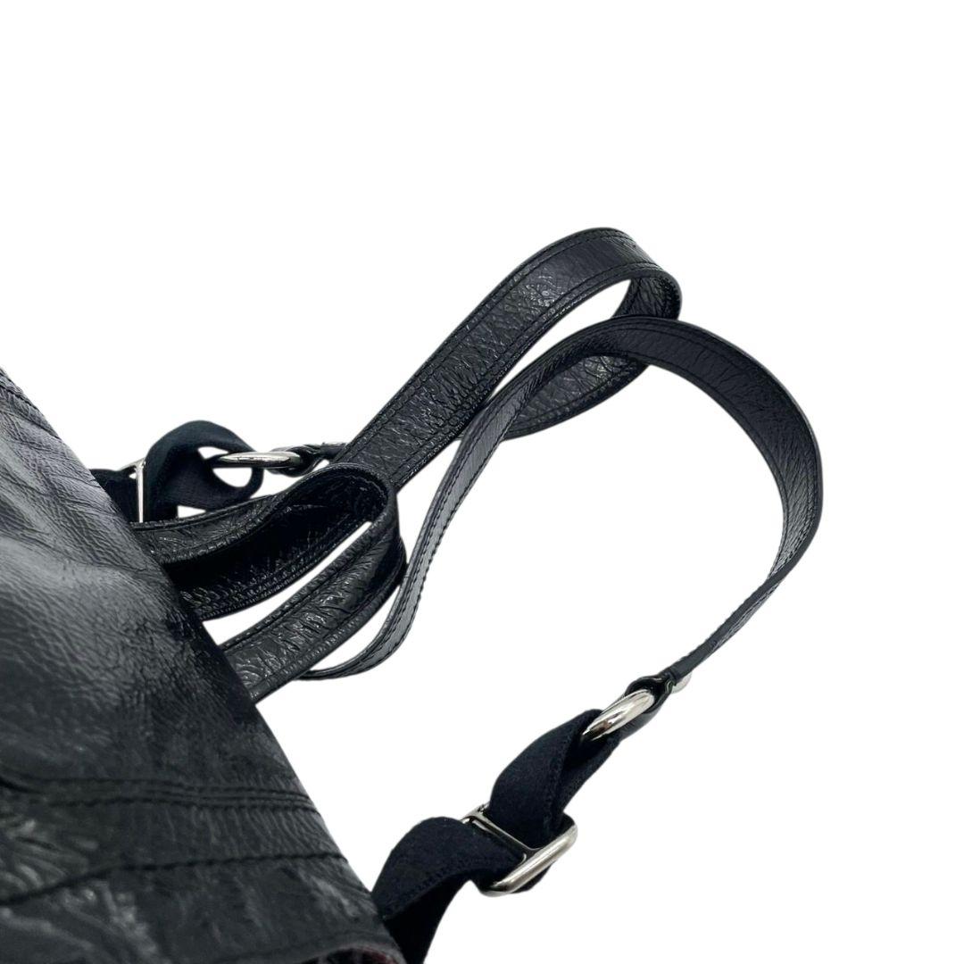 コーチ バックパック 黒 フラップ ターンロック パテントレザー s3 リュック A4収納 ブラック チャーム付き シルバー金具 エナメル 本革 COACH 17949