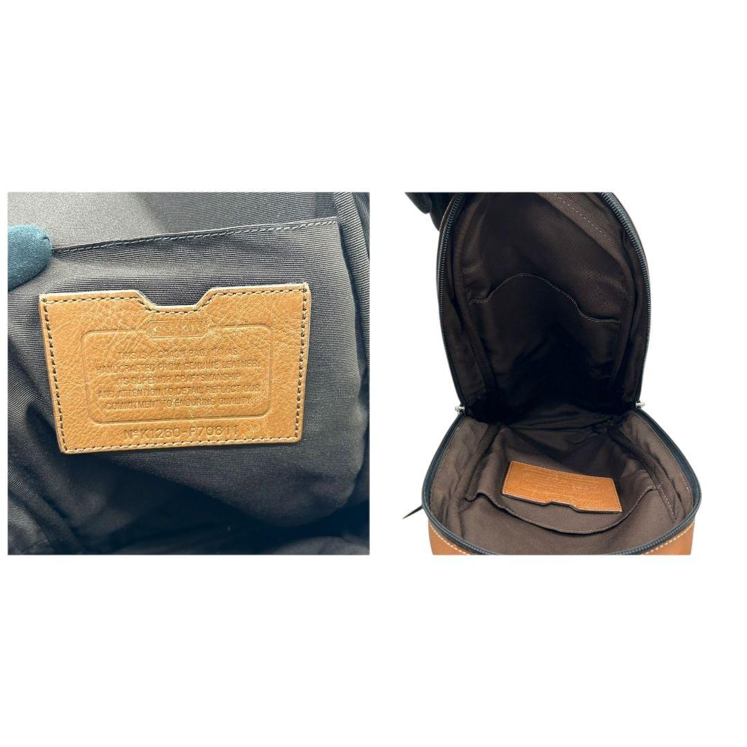 コーチ ボディバッグ 茶 ブラウン ショルダーバッグ 斜め掛け可 レザー 本革 ロゴ シルバー金具 COACH F70811 メンズ レディース オシャレ 本物保証 鑑定済 スピード発送