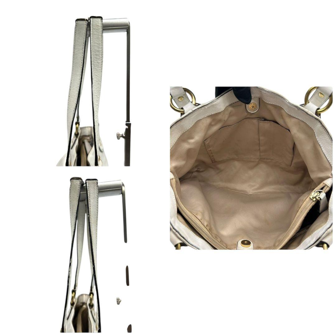 コーチ ハンドバッグ 白 ソーホー フラップ キャンベル キャリーオール U9 肩掛け可 A4収納 肩かけ可 トートバッグ ホワイト ゴールド金具 レザー 本革 24961 ベレ ワンショル COACH