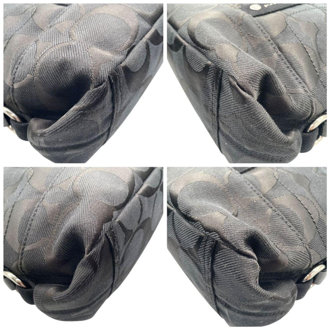 コーチ ハンドバッグ 2way 黒 シグネチャー キャンバス S20 ブラック トートバッグ ショルダーバッグ 斜め掛け可 ワンショルダー ロゴチャーム A4収納 シルバー金具 COACH オシャレ