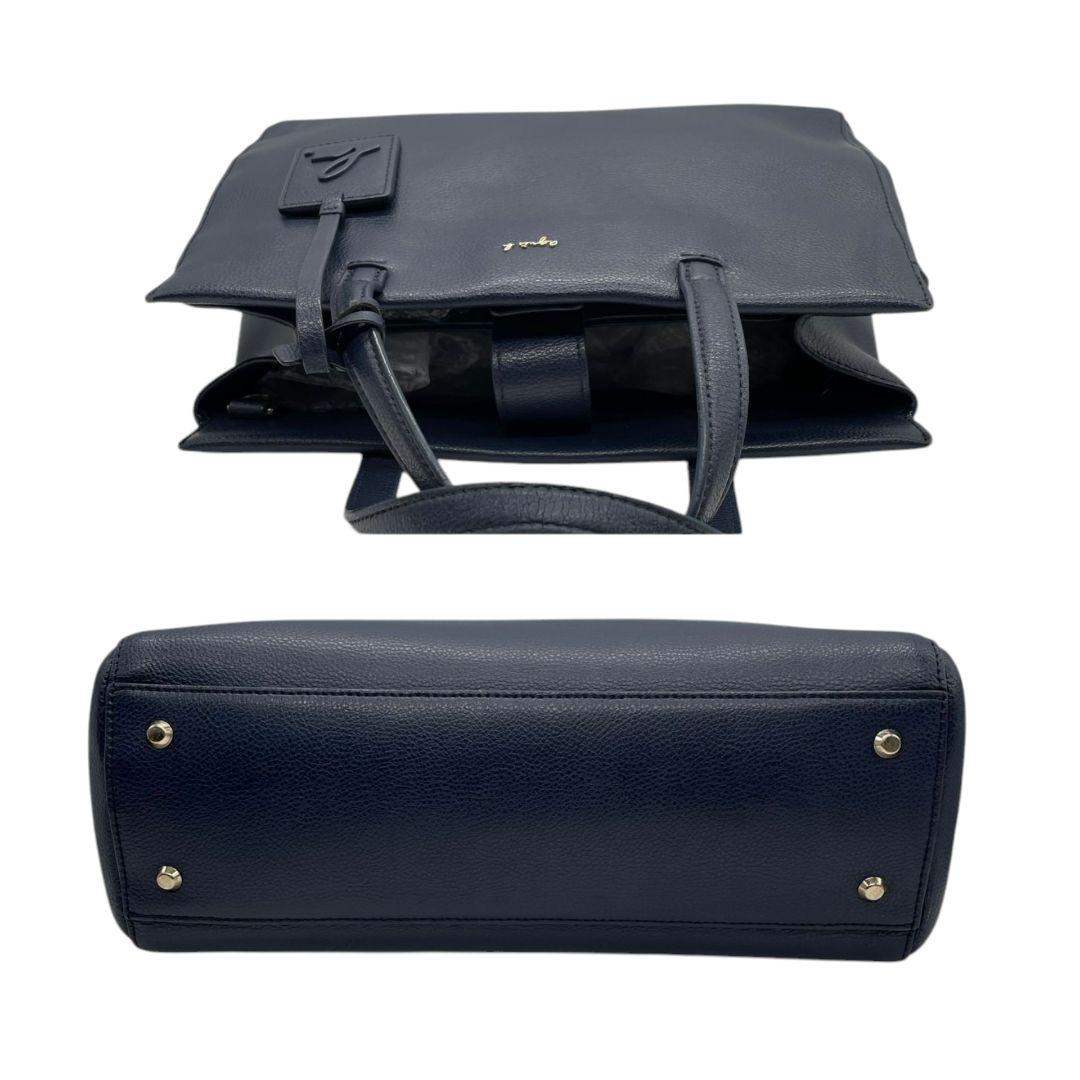 アニエスベー ハンドバッグ ソフィ 紺 A4収納 レザー t3 ネイビー 本革 ポーチ付属 自立可 ロゴチャーム ゴールド金具 トートバッグ agnes b.