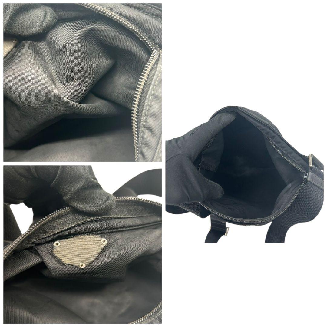 PRADA プラダ ショルダーバッグ ナイロン 黒 ブラック 三角ロゴプレート 斜め掛け可 シルバー金具 メンズ レディース ユニセックス