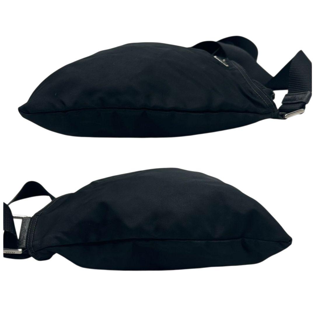 PRADA プラダ ショルダーバッグ ナイロン 黒 ブラック 三角ロゴプレート 斜め掛け可 シルバー金具 メンズ レディース ユニセックス