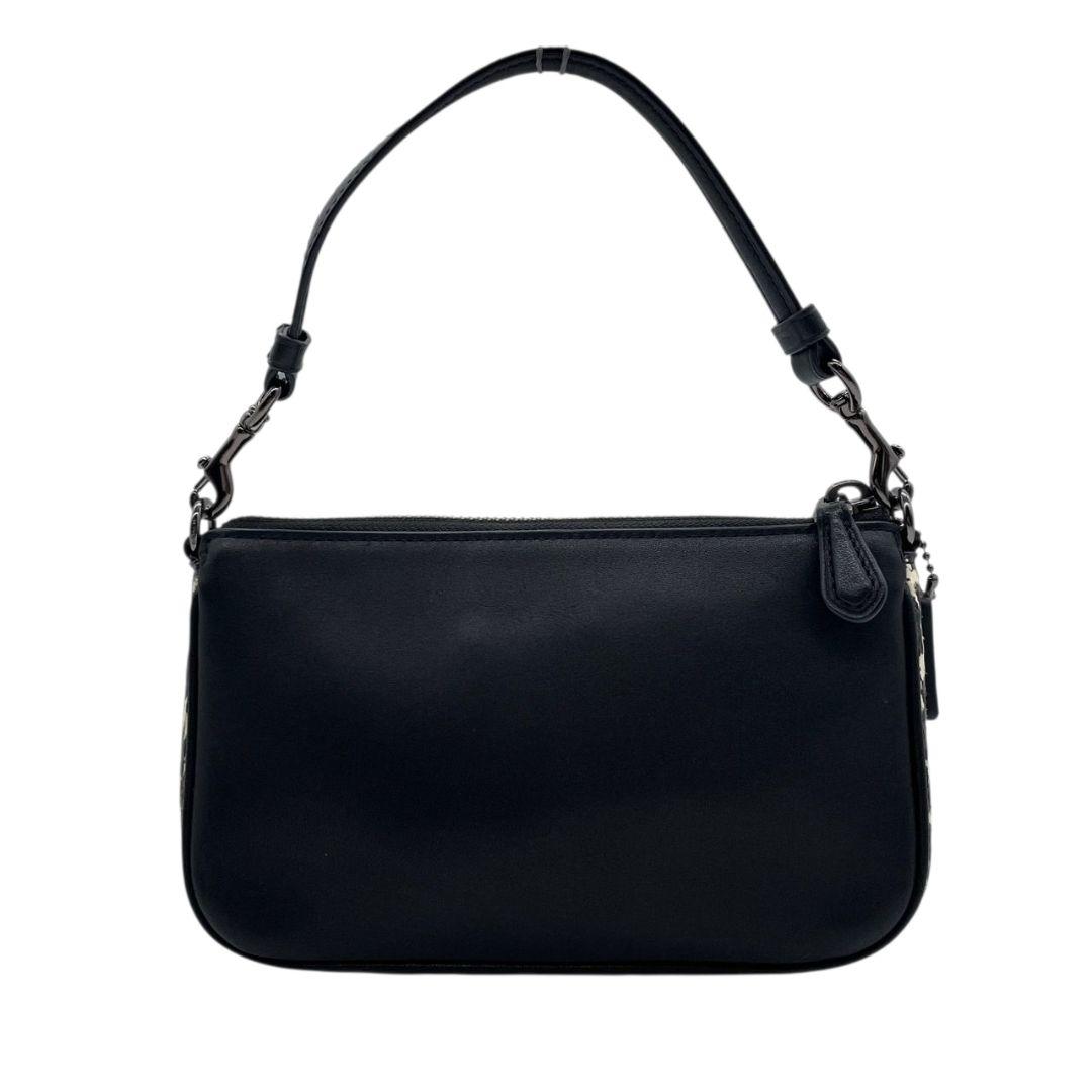 コーチ ハンドバッグ 黒 アクセサリーポーチ レザー ロゴ u5 ブラック ロゴタグ 本革 ガンメタル金具 COACH B1781-59432