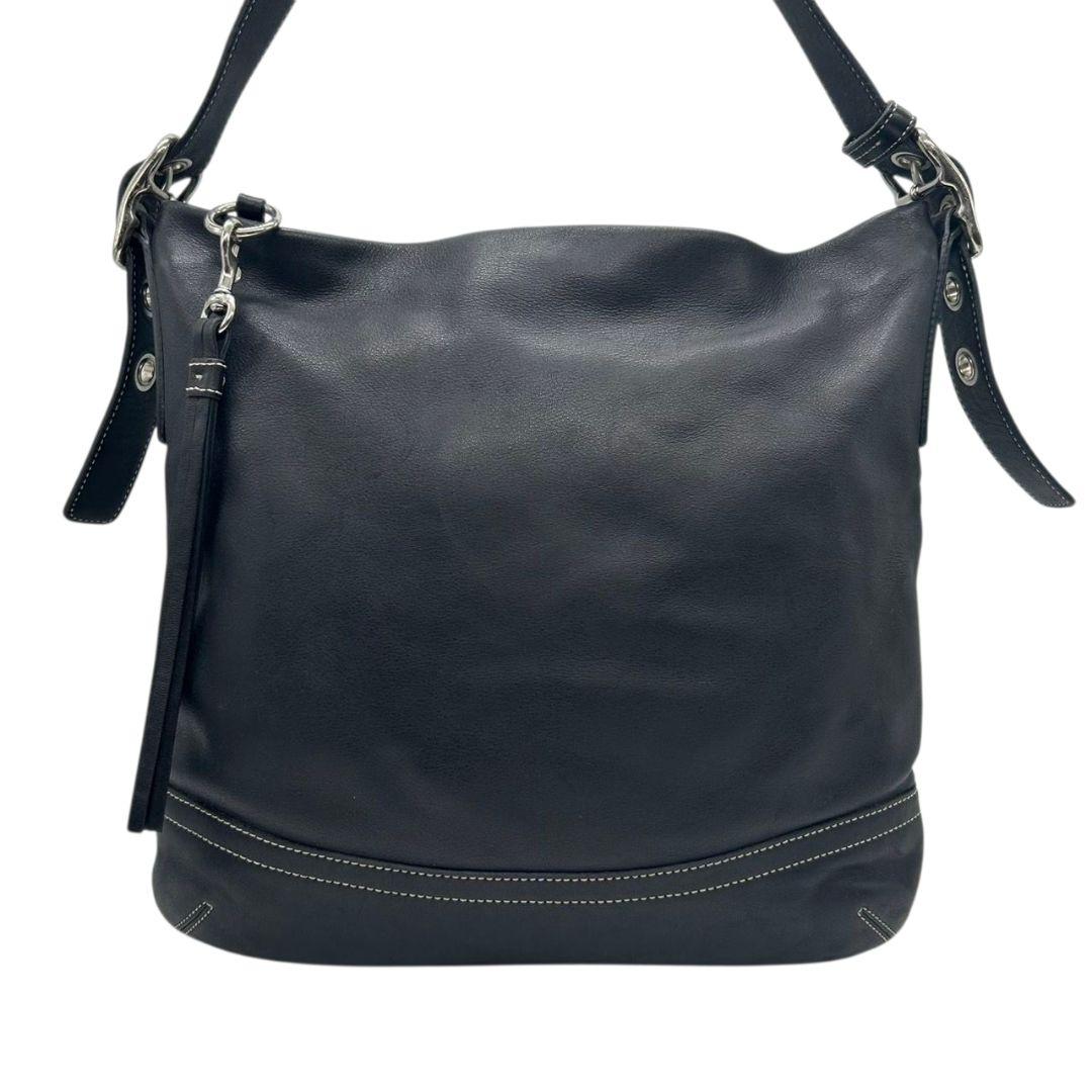 コーチ COACH ショルダーバッグ 黒 ワンショルダー A4収納 レザー トートバッグ ハンドバッグ 斜め掛け可 ブラック シルバー金具 タッセル 本革 C06S-1414 s70 レディース