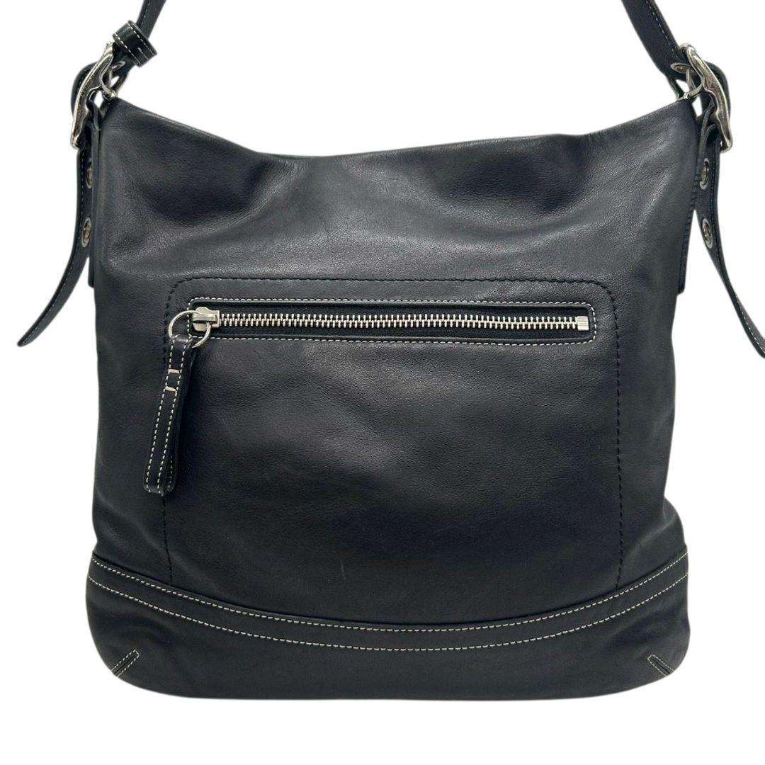 コーチ COACH ショルダーバッグ 黒 ワンショルダー A4収納 レザー トートバッグ ハンドバッグ 斜め掛け可 ブラック シルバー金具 タッセル 本革 C06S-1414 s70 レディース