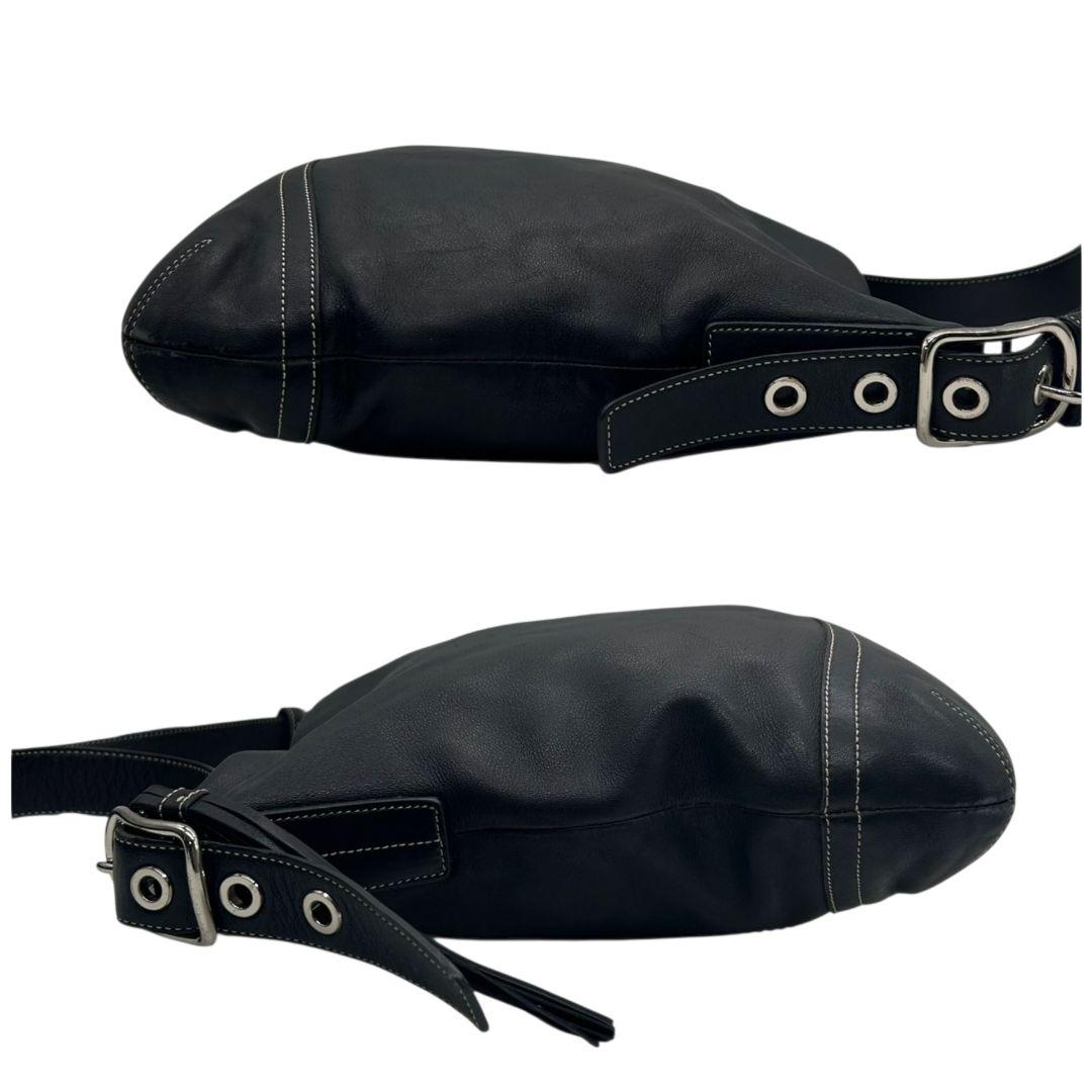 コーチ COACH ショルダーバッグ 黒 ワンショルダー A4収納 レザー トートバッグ ハンドバッグ 斜め掛け可 ブラック シルバー金具 タッセル 本革 C06S-1414 s70 レディース