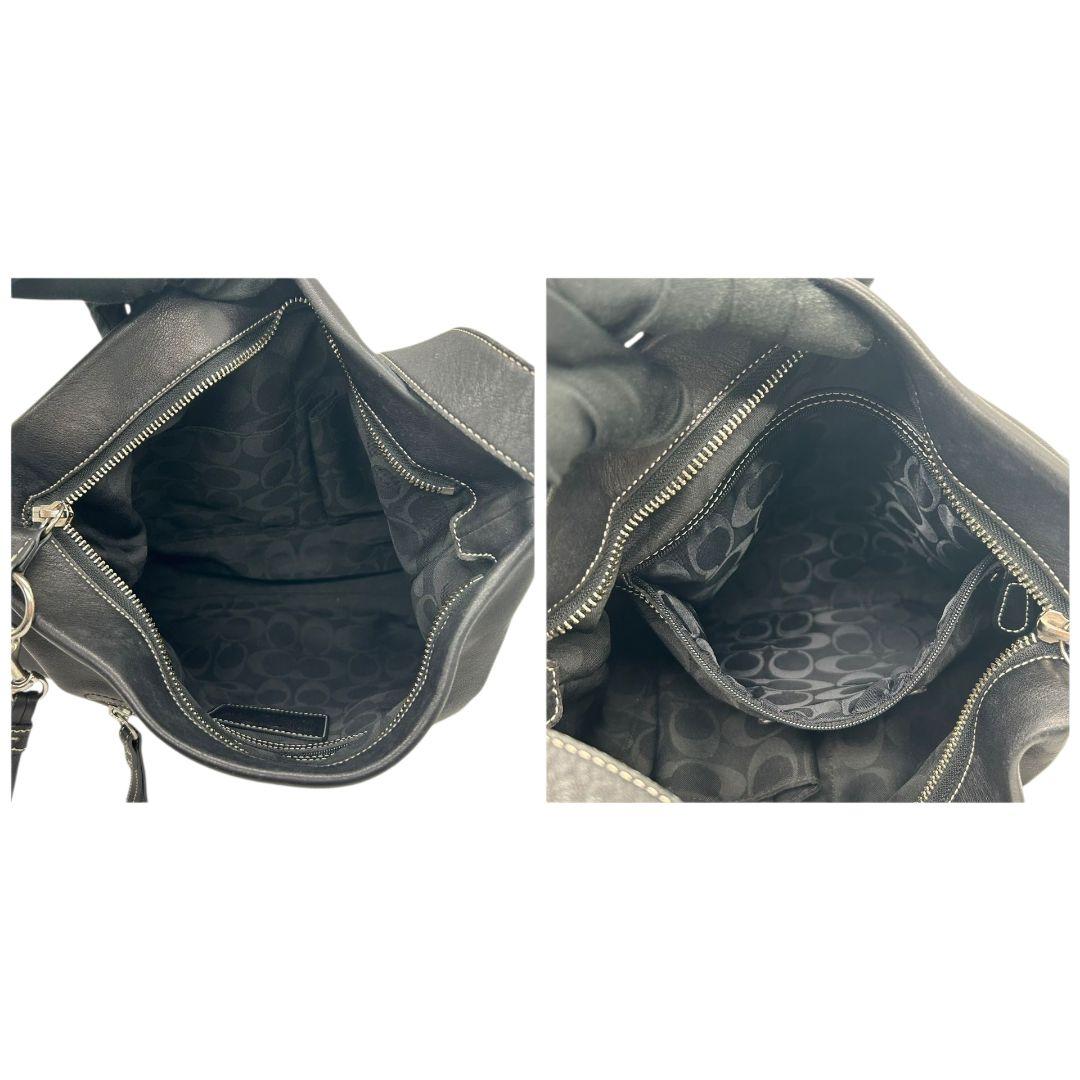 コーチ COACH ショルダーバッグ 黒 ワンショルダー A4収納 レザー トートバッグ ハンドバッグ 斜め掛け可 ブラック シルバー金具 タッセル 本革 C06S-1414 s70 レディース