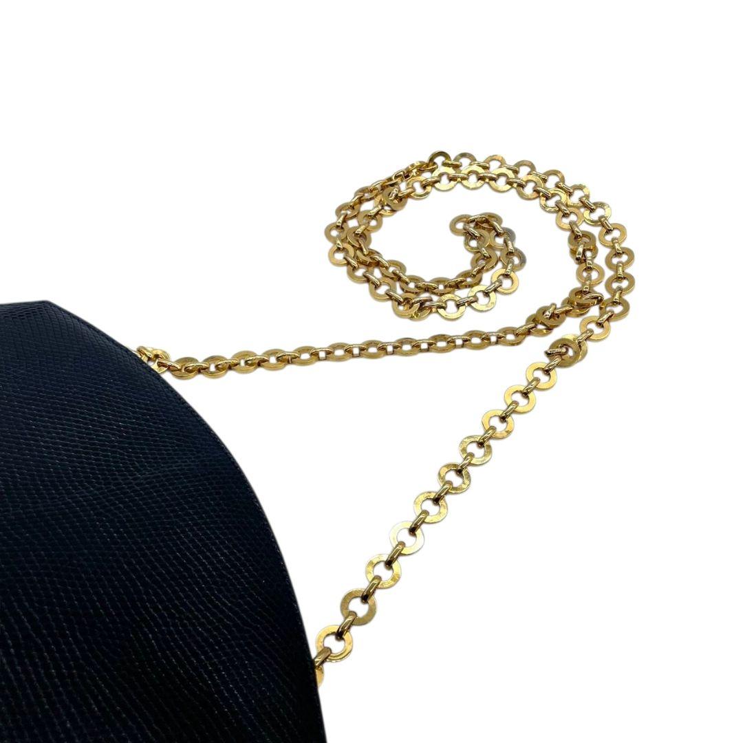 フェラガモ Salvatore Ferragamo ショルダーバッグ チェーン レザー 型押し 紺 ネイビー A3 斜め掛け可 本革 ゴールド金具 AD21 3045