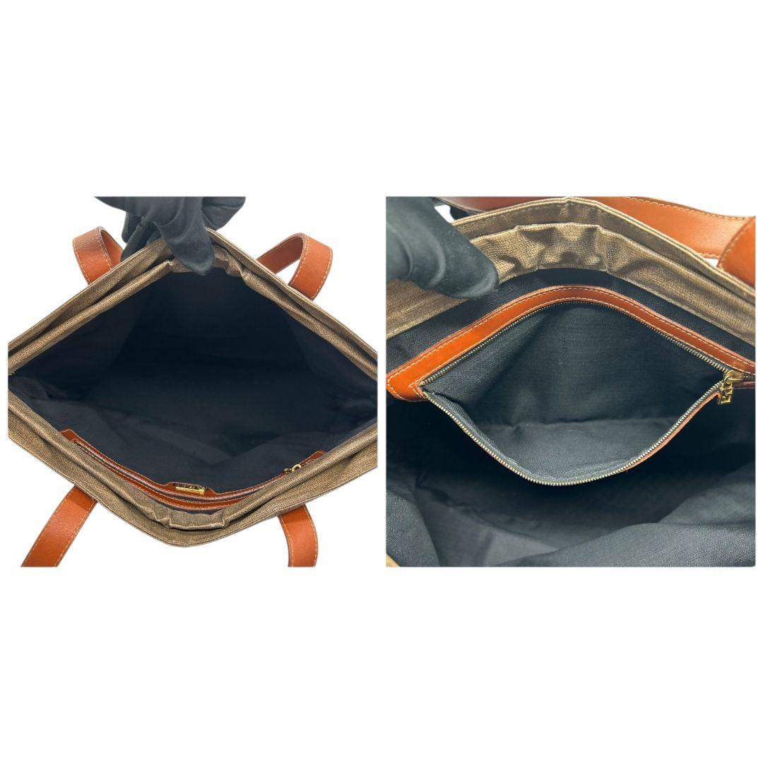 フェンディ FENDI トートバッグ FFロゴ 2WAY ワンショルダー キャンバス レザー ブラウン 茶 ゴールド金具 シルバー金具 ハンドバッグ ショルダーバッグ A4収納可 自立可 ヴィンテージ S48