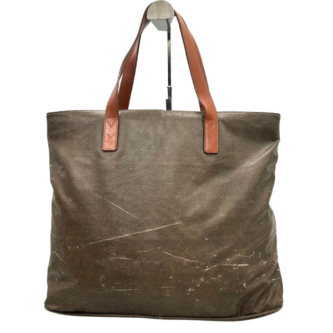 フェンディ FENDI トートバッグ FFロゴ 2WAY ワンショルダー キャンバス レザー ブラウン 茶 ゴールド金具 シルバー金具 ハンドバッグ ショルダーバッグ A4収納可 自立可 ヴィンテージ S48