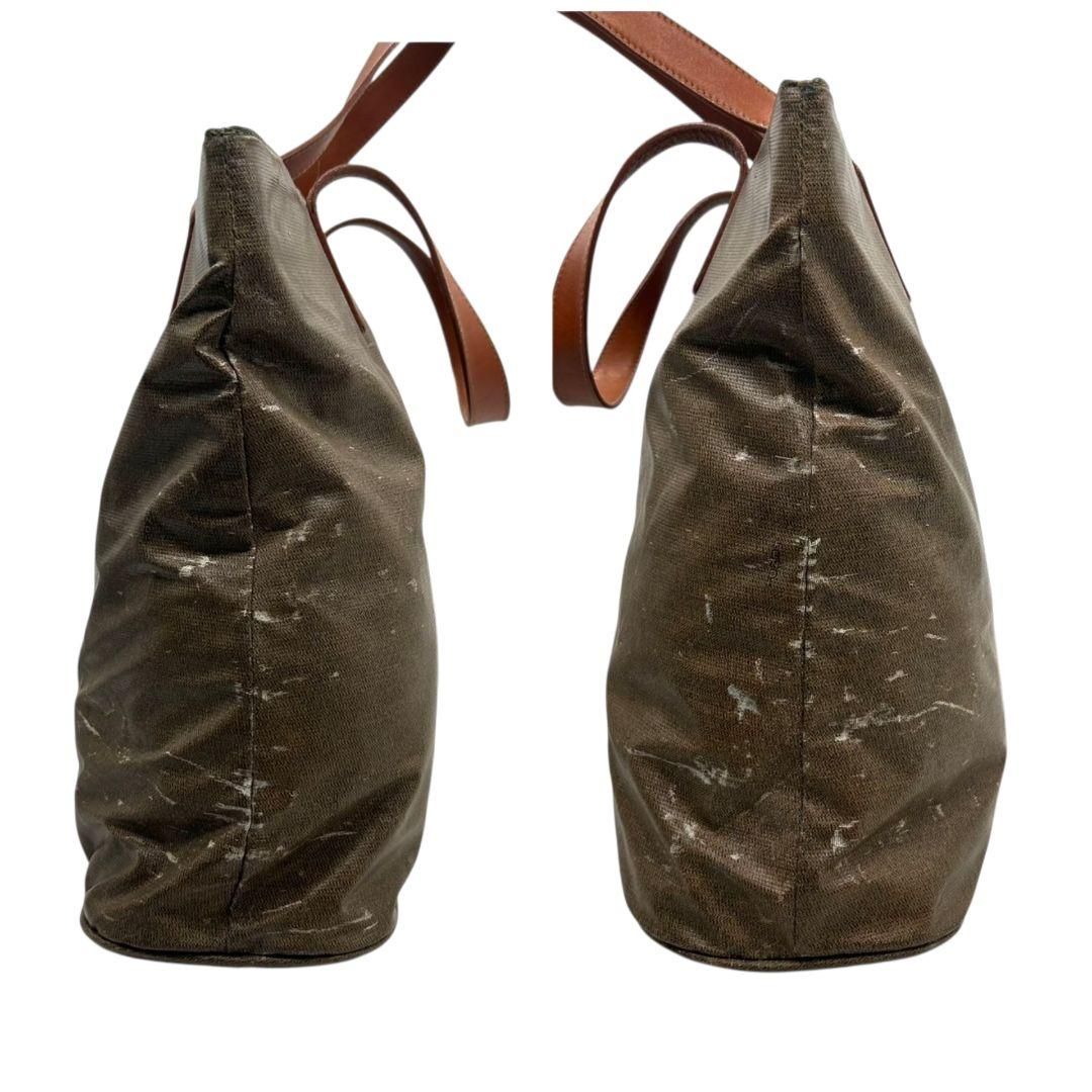 フェンディ FENDI トートバッグ FFロゴ 2WAY ワンショルダー キャンバス レザー ブラウン 茶 ゴールド金具 シルバー金具 ハンドバッグ ショルダーバッグ A4収納可 自立可 ヴィンテージ S48