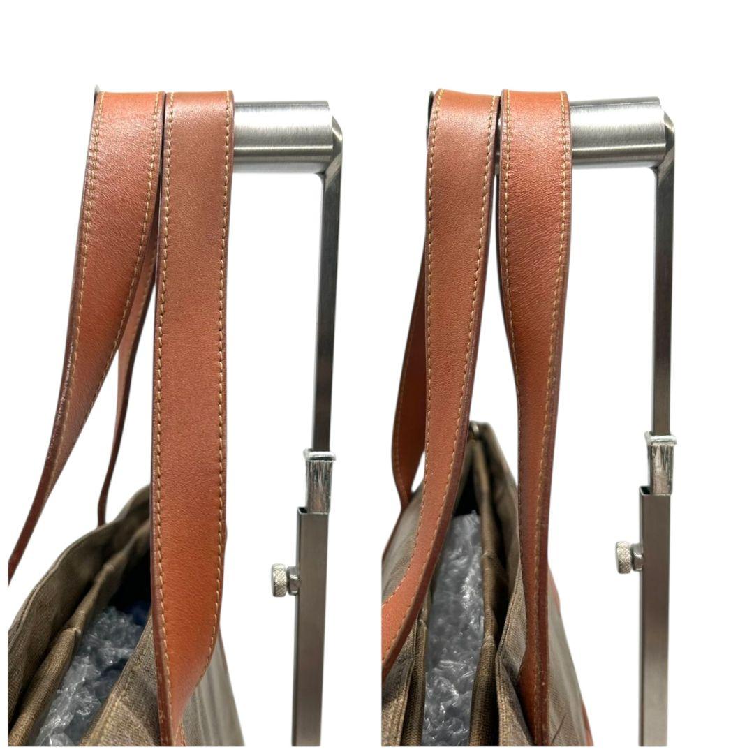 フェンディ FENDI トートバッグ FFロゴ 2WAY ワンショルダー キャンバス レザー ブラウン 茶 ゴールド金具 シルバー金具 ハンドバッグ ショルダーバッグ A4収納可 自立可 ヴィンテージ S48