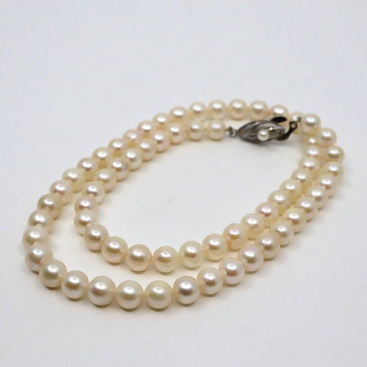 美品 あこや真珠 ネックレス パール 本真珠 冠婚葬祭 フォーマル ビジネス 白 ホワイト アイボリー系 高級 アクセサリー レディース