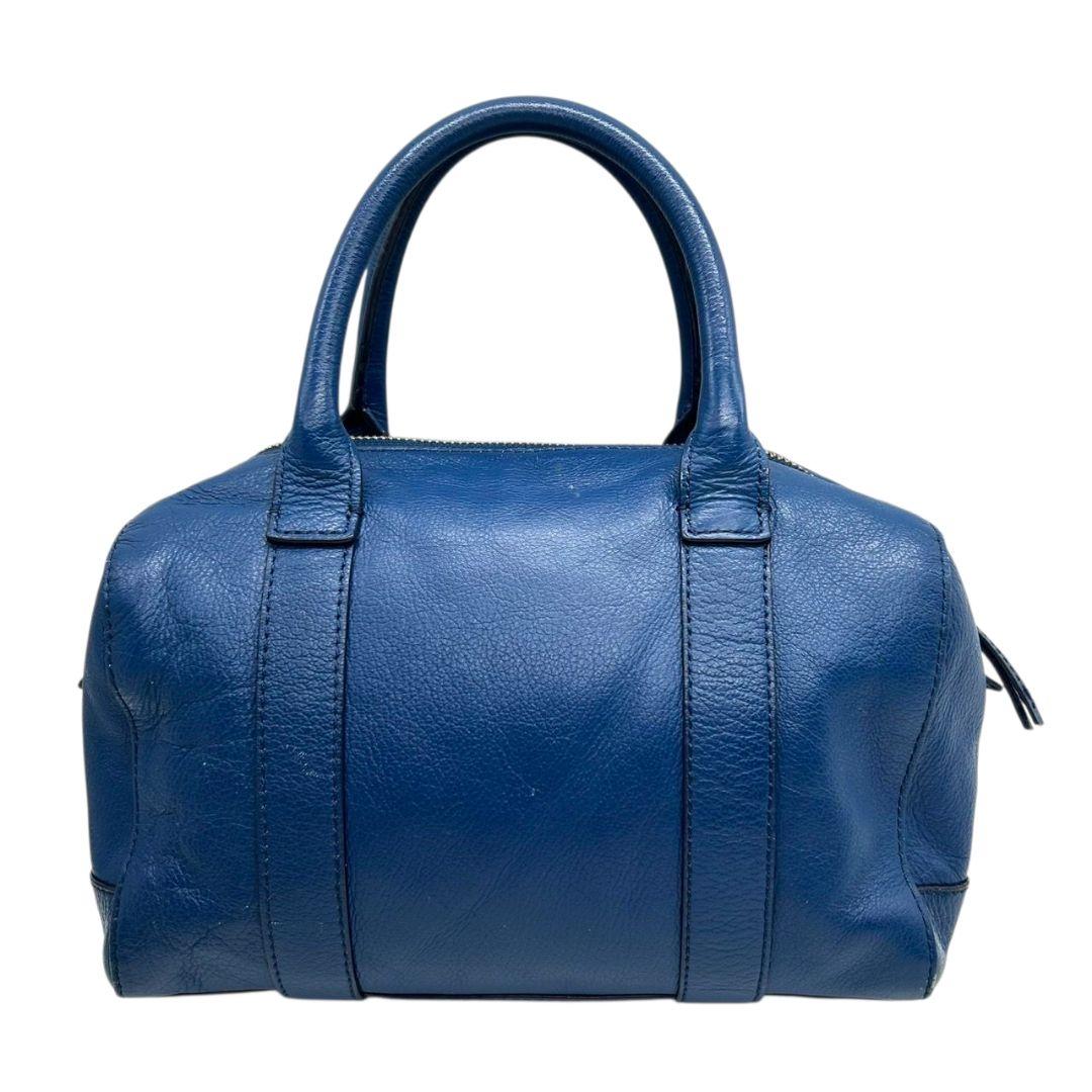 トリーバーチ ハンドバッグ 青 ロゴ 2way 斜め掛け可 レザー 本革 自立可 ショルダーバッグ トートバッグ ドーム型 ブルー ゴールド金具 ロゴプレート TORY BURCH E5 上品 高級感