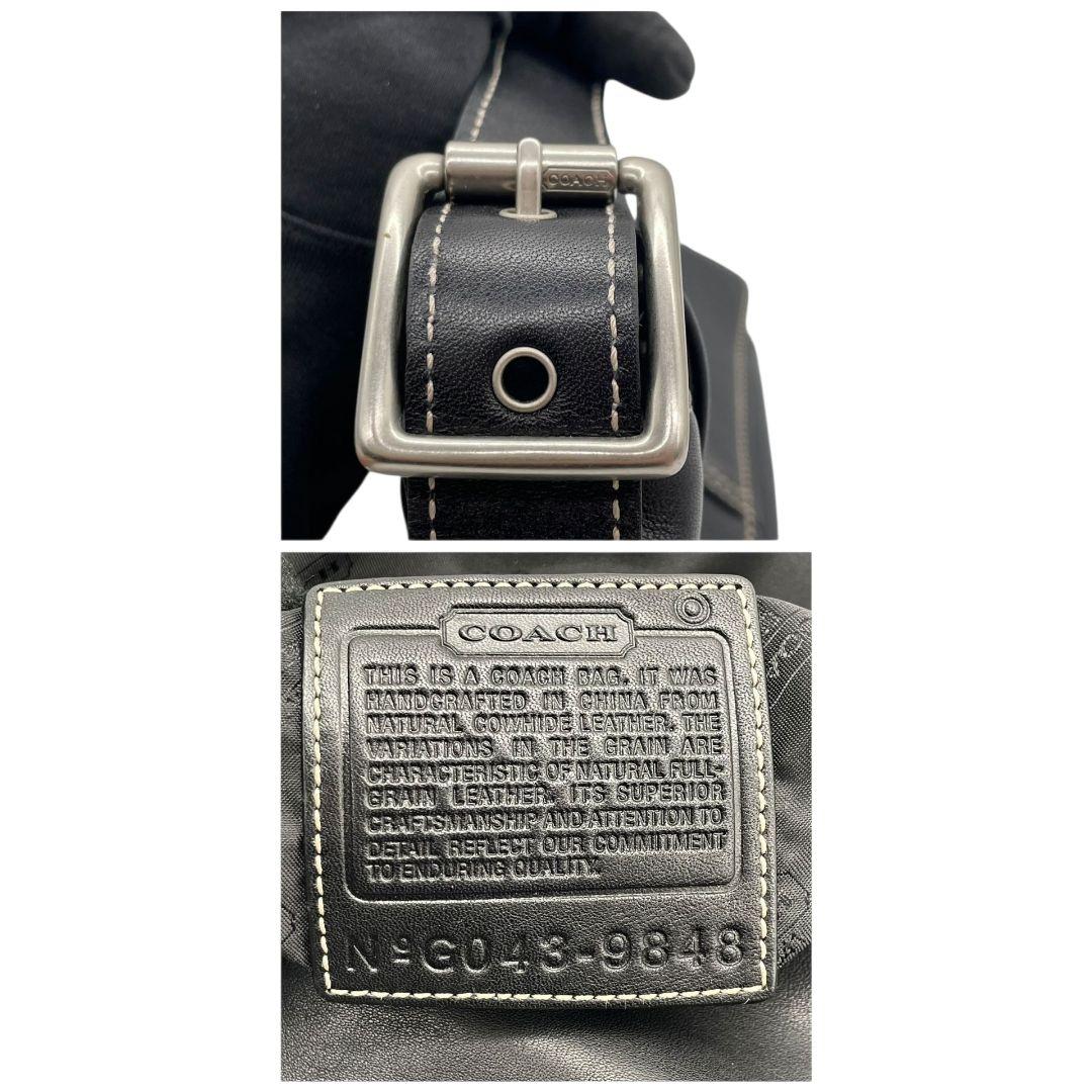 コーチ ショルダーバッグ 黒 9848 フラップ レザー COACH S19 本革 斜め掛け可 ブラック シルバー金具 ロゴタグ