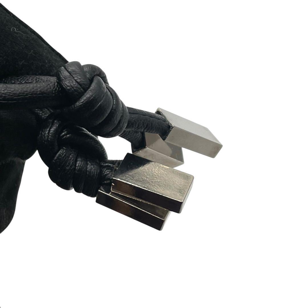 極美品 LUDLOW ラドロー E ウニバッグ 巾着 ハンドバッグ ベージュ パープル ブラウン ビニール キャンバス レザー シルバー金具 個性派 Y2K s