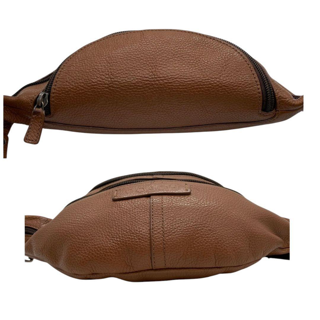 美品 コーチ ウエストポーチ 3way 茶 ブラウン チャールズ レザー 本革 斜め掛け可 ボディーバッグ ショルダーバッグ 金具 COACH 77233 t3 オシャレ