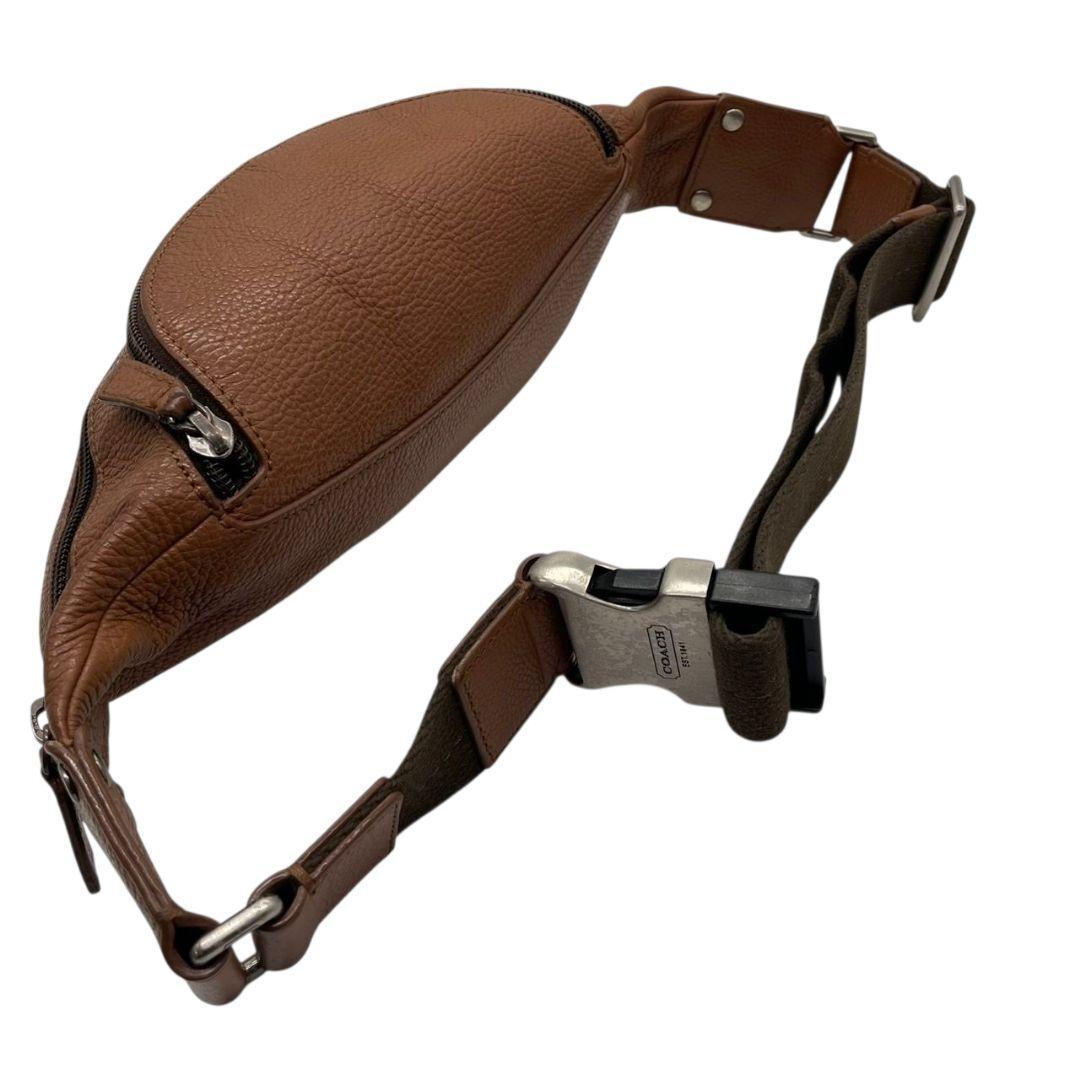 美品 コーチ ウエストポーチ 3way 茶 ブラウン チャールズ レザー 本革 斜め掛け可 ボディーバッグ ショルダーバッグ 金具 COACH 77233 t3 オシャレ