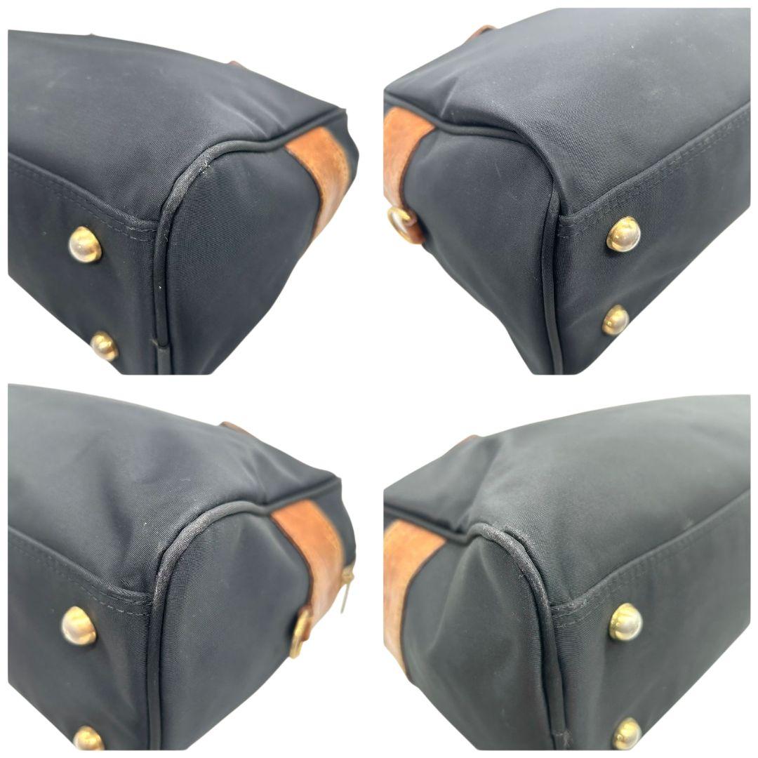 ヴァレンティノガラヴァーニ ハンドバッグ 黒 ブラック Vロゴ sport クロコ型押し トートバッグ 自立可 ナイロン レザー ブラウン ゴールド金具 ロゴタグ s50 VALENTINO GARAVANI