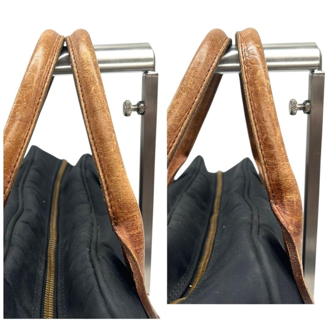 ヴァレンティノガラヴァーニ ハンドバッグ 黒 ブラック Vロゴ sport クロコ型押し トートバッグ 自立可 ナイロン レザー ブラウン ゴールド金具 ロゴタグ s50 VALENTINO GARAVANI