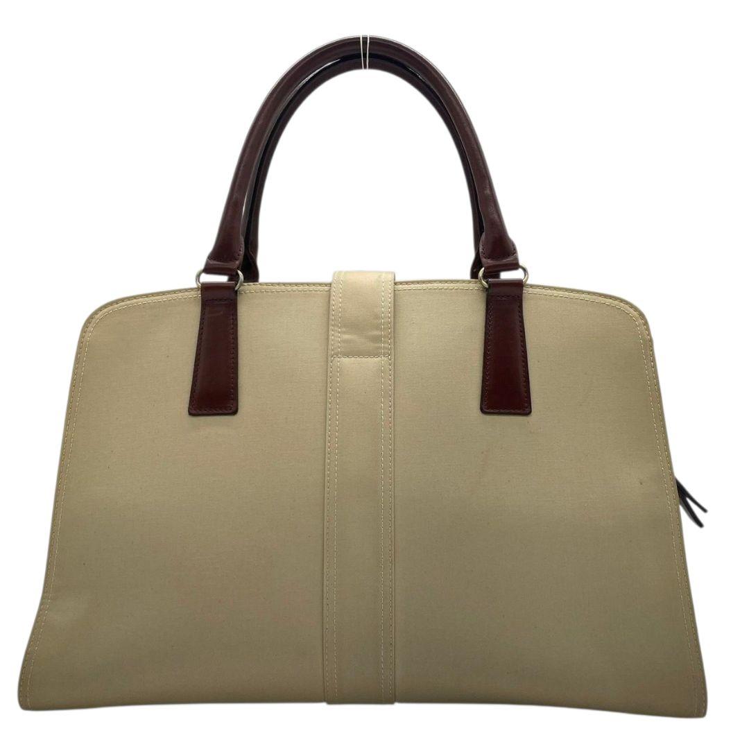 バーバリー BURBERRY トートバッグ ベージュ レザー×キャンバス 2way 斜め掛け可 A4収納可能 ワンショルダー ロゴプレート ショルダーバッグ ハンドバッグ ブラウン u16