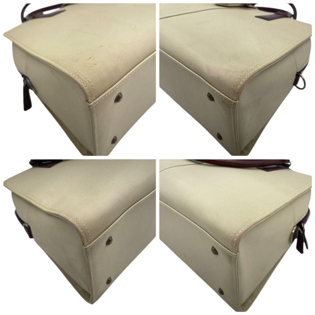 バーバリー BURBERRY トートバッグ ベージュ レザー×キャンバス 2way 斜め掛け可 A4収納可能 ワンショルダー ロゴプレート ショルダーバッグ ハンドバッグ ブラウン u16