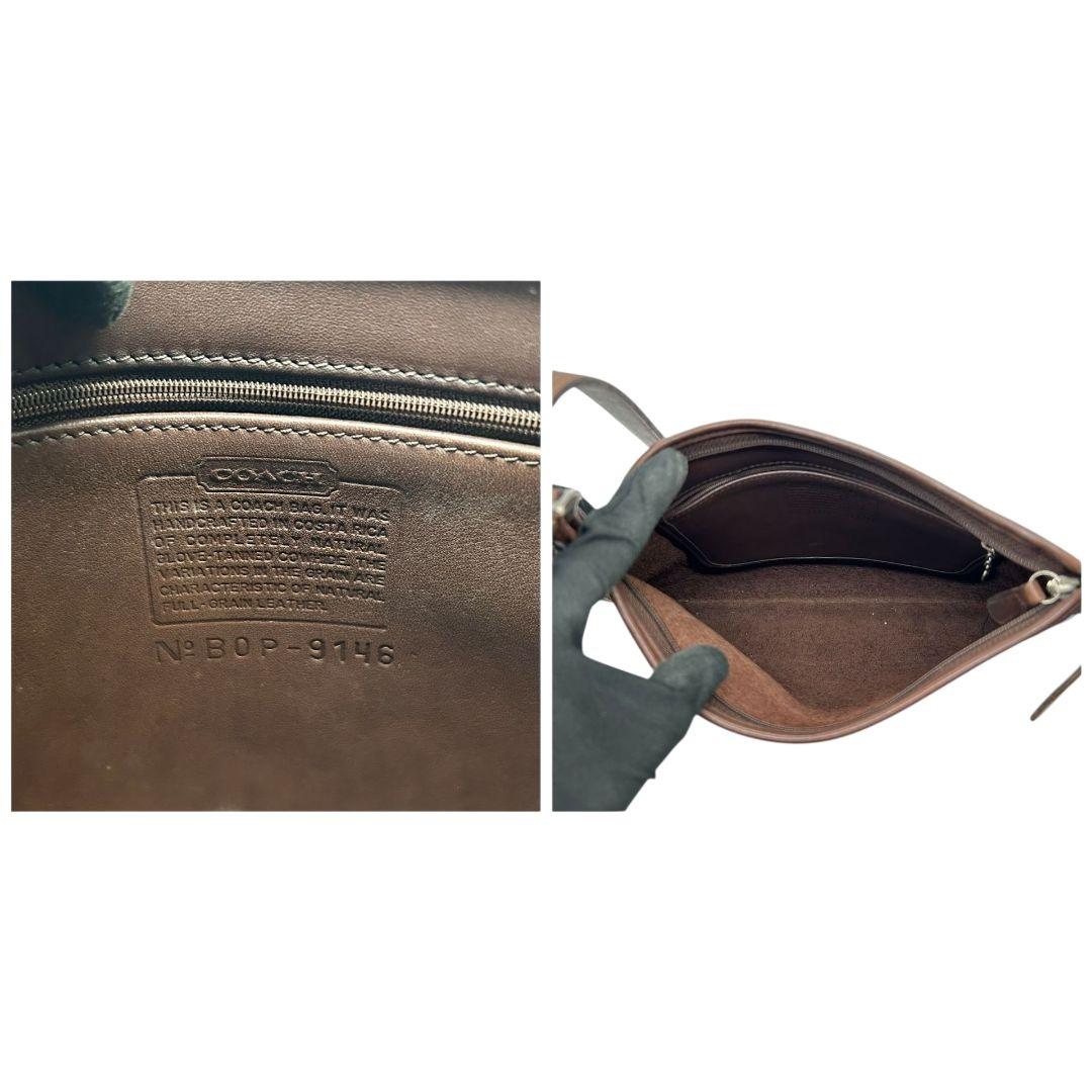 COACH コーチ ショルダーバッグ ブラウン 茶 オールドコーチ エルゴ ワンショル レザー 本革 斜め掛け可 シルバー金具 ロゴタグ トートバッグ ハンドバッグ s72 9146