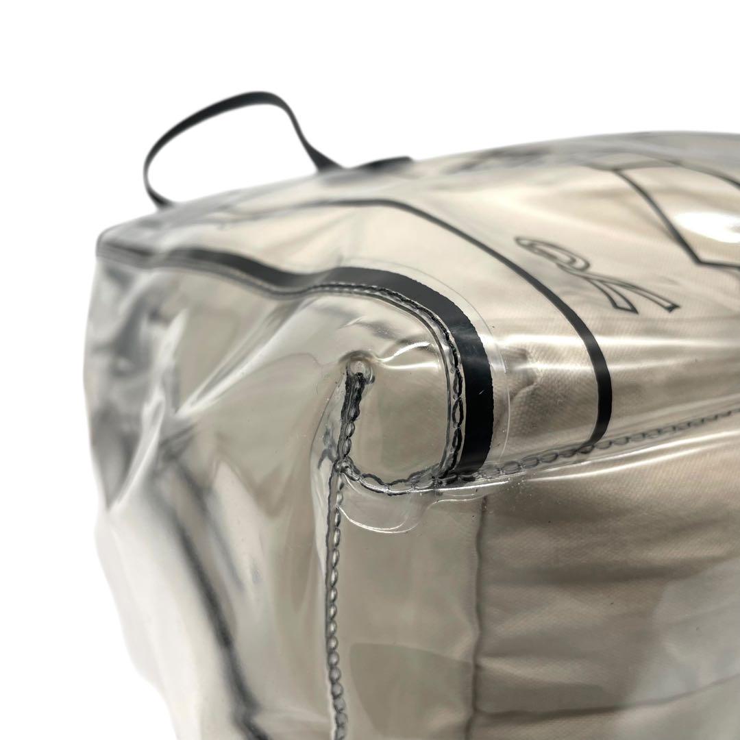 ロベルタディカメリーノ トロンプルイユ クリア トートバッグ A4収納 内袋付き ワンショルダー ビニールバッグ 内装キャンバス 総柄 ゴールド金具 肩掛け可 ハンドバッグ Roberta di Camerino