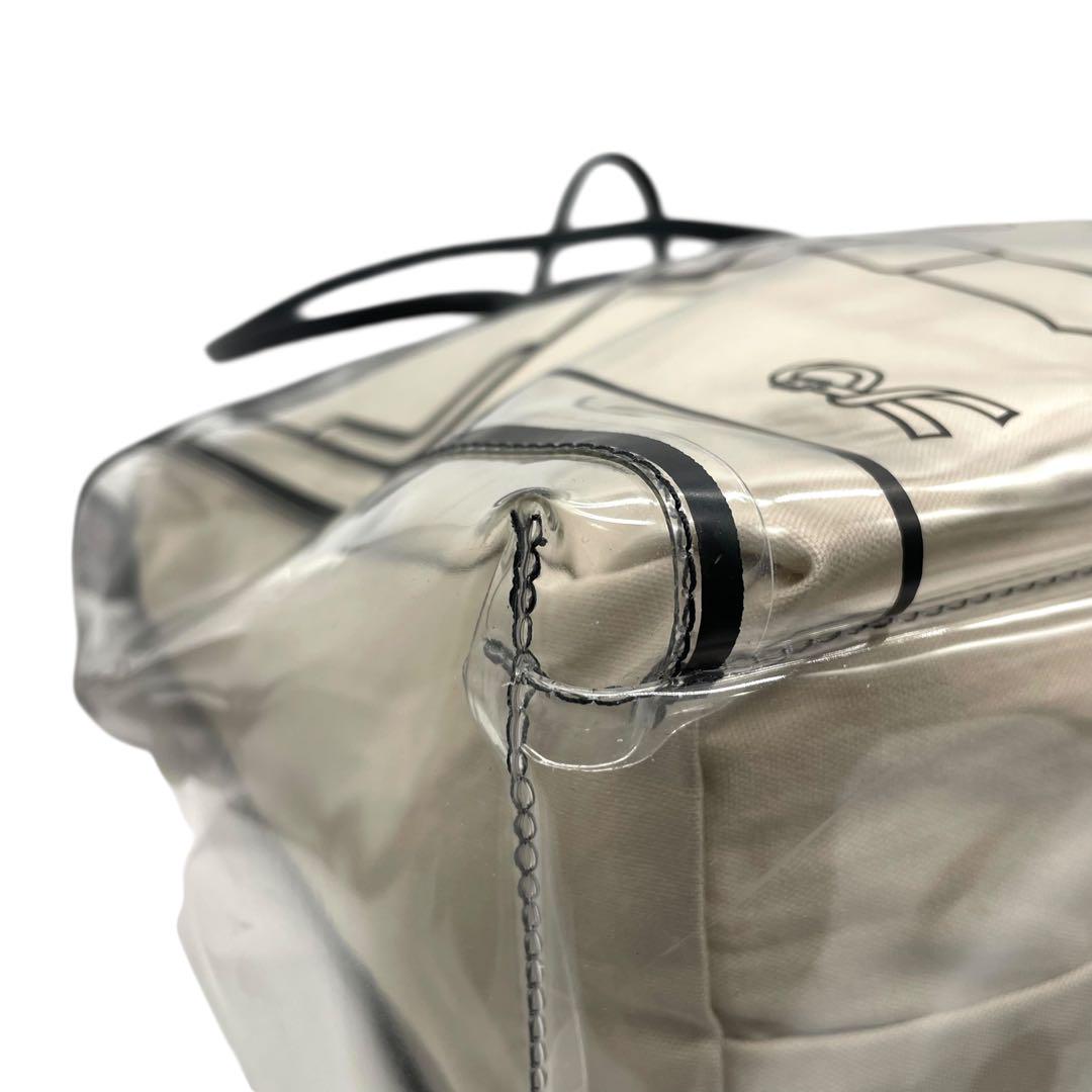 ロベルタディカメリーノ トロンプルイユ クリア トートバッグ A4収納 内袋付き ワンショルダー ビニールバッグ 内装キャンバス 総柄 ゴールド金具 肩掛け可 ハンドバッグ Roberta di Camerino