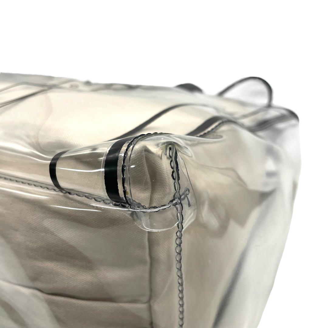 ロベルタディカメリーノ トロンプルイユ クリア トートバッグ A4収納 内袋付き ワンショルダー ビニールバッグ 内装キャンバス 総柄 ゴールド金具 肩掛け可 ハンドバッグ Roberta di Camerino