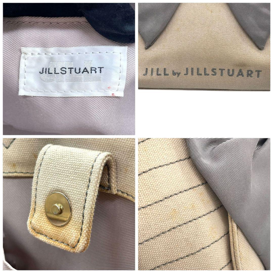 ジルスチュアート ハンドバッグ アイボリー リボン ストライプ トートバッグ キャンバス ロゴ s10 JILLSTUART 上品 かわいい レディース バッグ