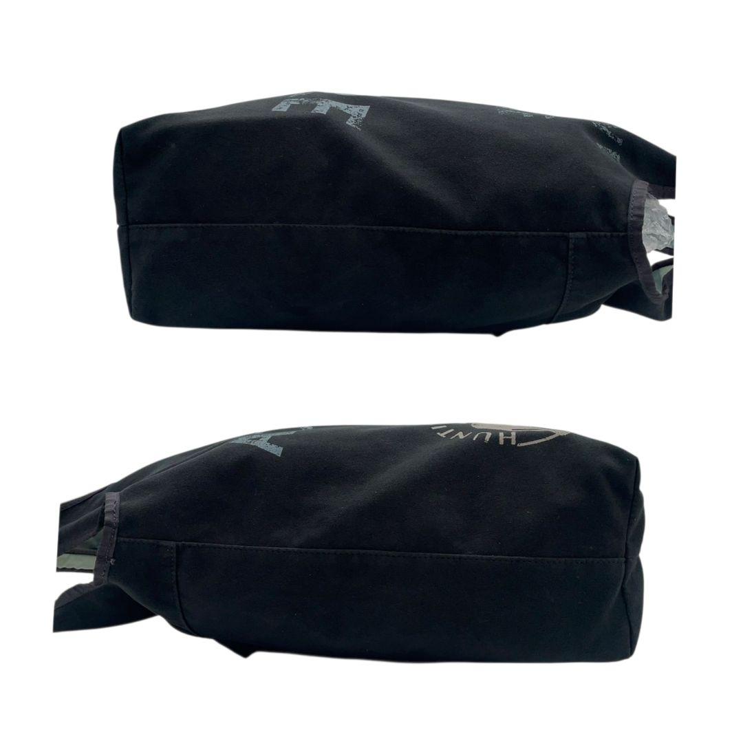 ハンティングワールド トートバッグ 黒 ブラック デカロゴ ワンショルダー キャンバス ハンドバッグ 肩掛け可 肩かけ可 カジュアル 上品 HUNTING WORLD u14