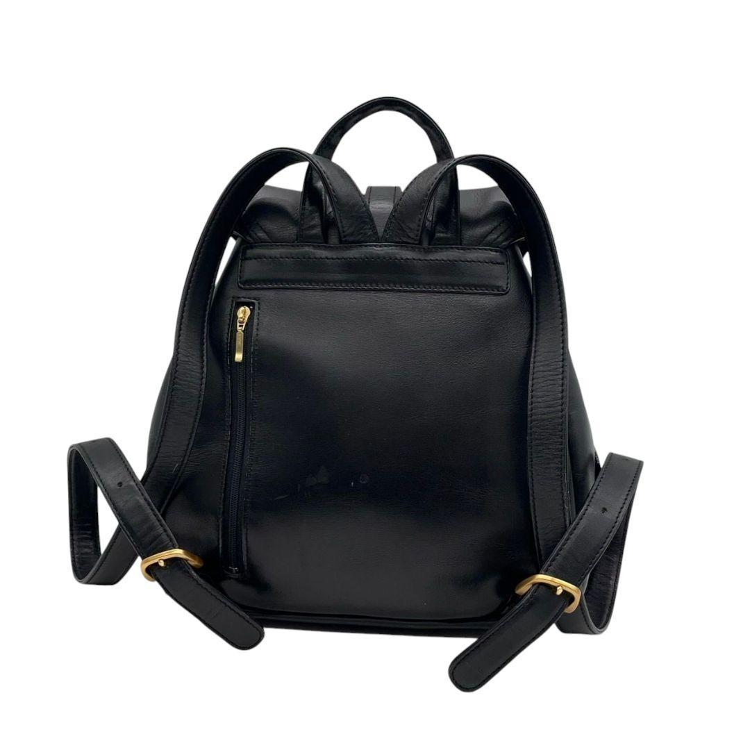 美品 マリクレール リュック 黒 キルティング レザー フラップ ブラック ゴールド金具 marie claire 本革 レディース バッグ