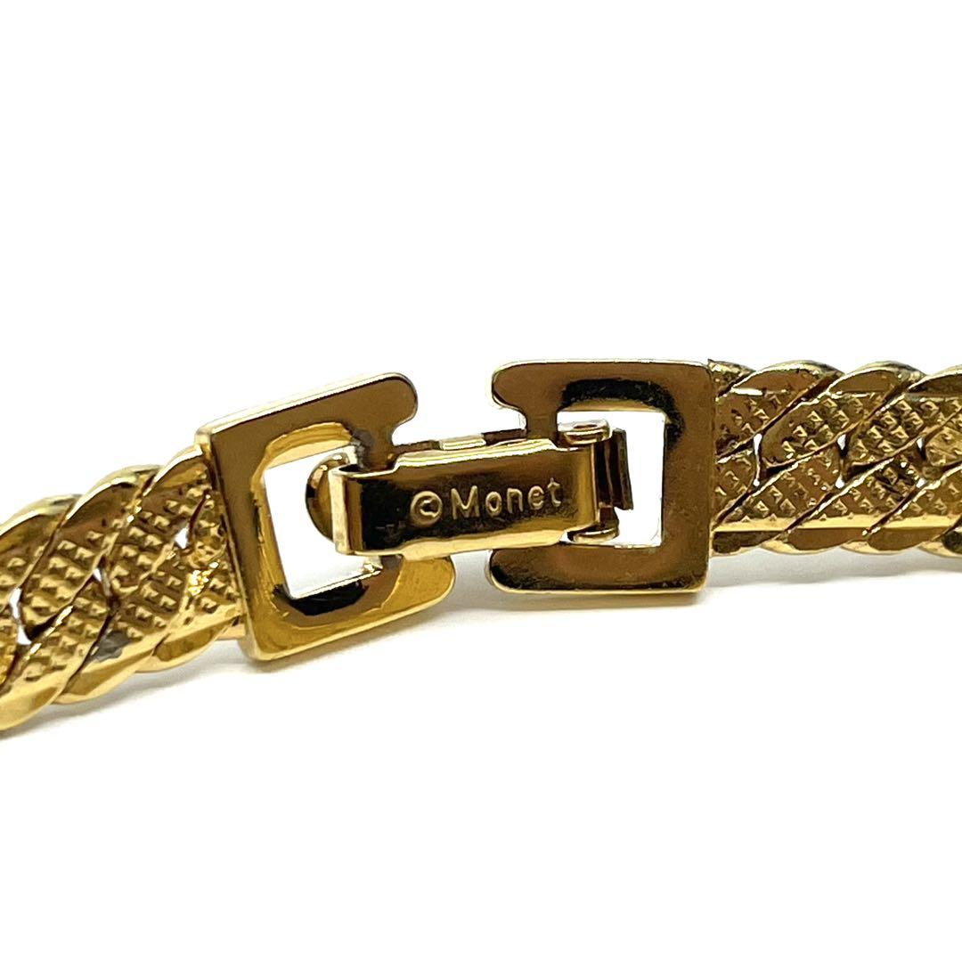 未使用級 モネ MONET ゴールド ネックレス ブレスレット セット ヴィンテージ ビンテージ ロゴ刻印 冠婚葬祭 フォーマル ビジネス 高級