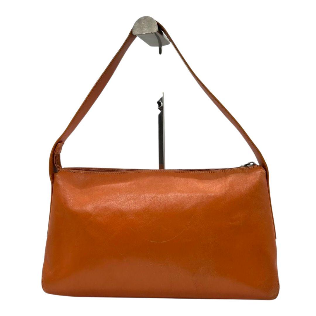 ヒロフ HIROFU ハンドバッグ トートバッグ ブラウン 茶 オレンジ Hロゴ ワンショルダー 肩掛け可 肩かけ可 A4収納 レザー 本革 自立可 シルバー金具 イタリア製 U7