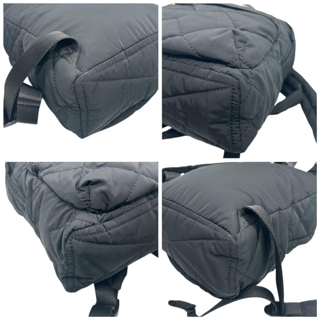 未使用級 マークジェイコブス バックパック 黒 キルティング ナイロン MARC s68 ゴールド金具 ロゴプレート ブランドロゴ ブラック MARC JACOBS